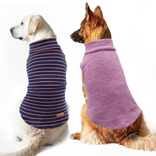 KYEESE 2Pack Velvet Fleece Dog Sweaters – Warm, Stretchy Turtleneck Pullovers