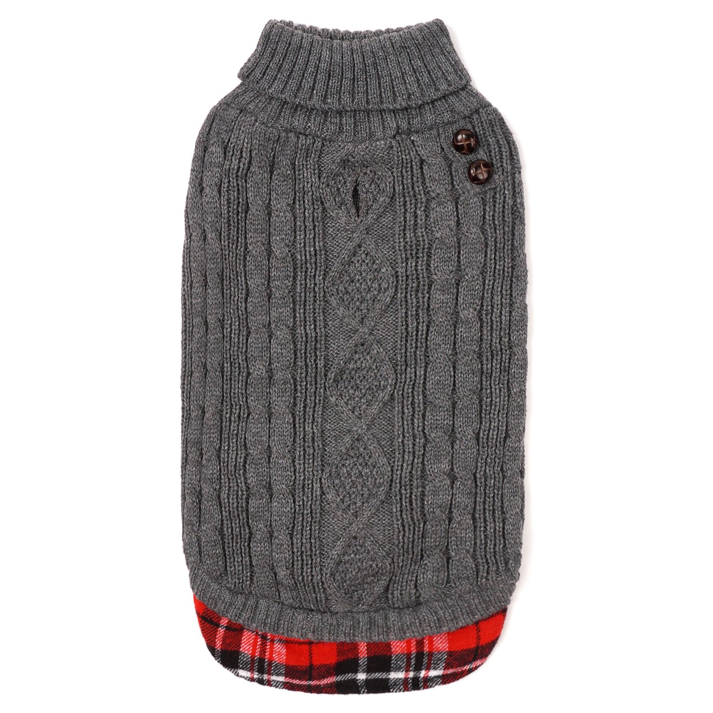 KYEESE Dog Sweater – Turtleneck Dog Sweater with Gingham Patchwork, Stretchy Knitwear Soft Warm