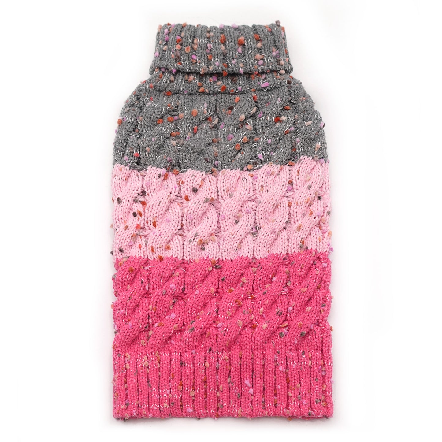 KYEESE Dog Sweaters-Color Block Fuzzy Thread Knitted Turtleneck Fall Winter Dog Sweater