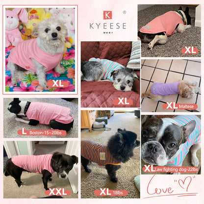 KYEESE 2Pack Striped Dog Shirts – Lightweight Cotton Sleeveless T-Shirts