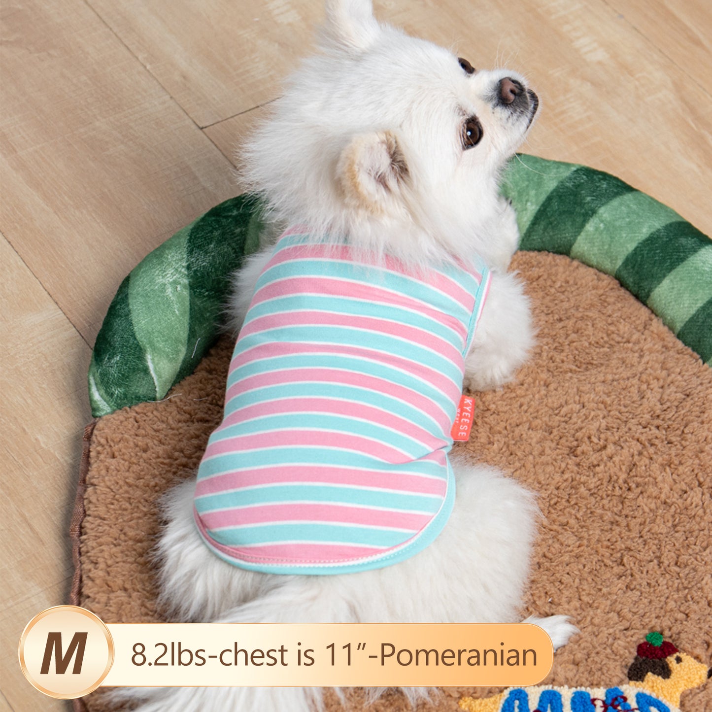 KYEESE 2Pack Striped Dog Shirts – Lightweight Cotton Sleeveless T-Shirts