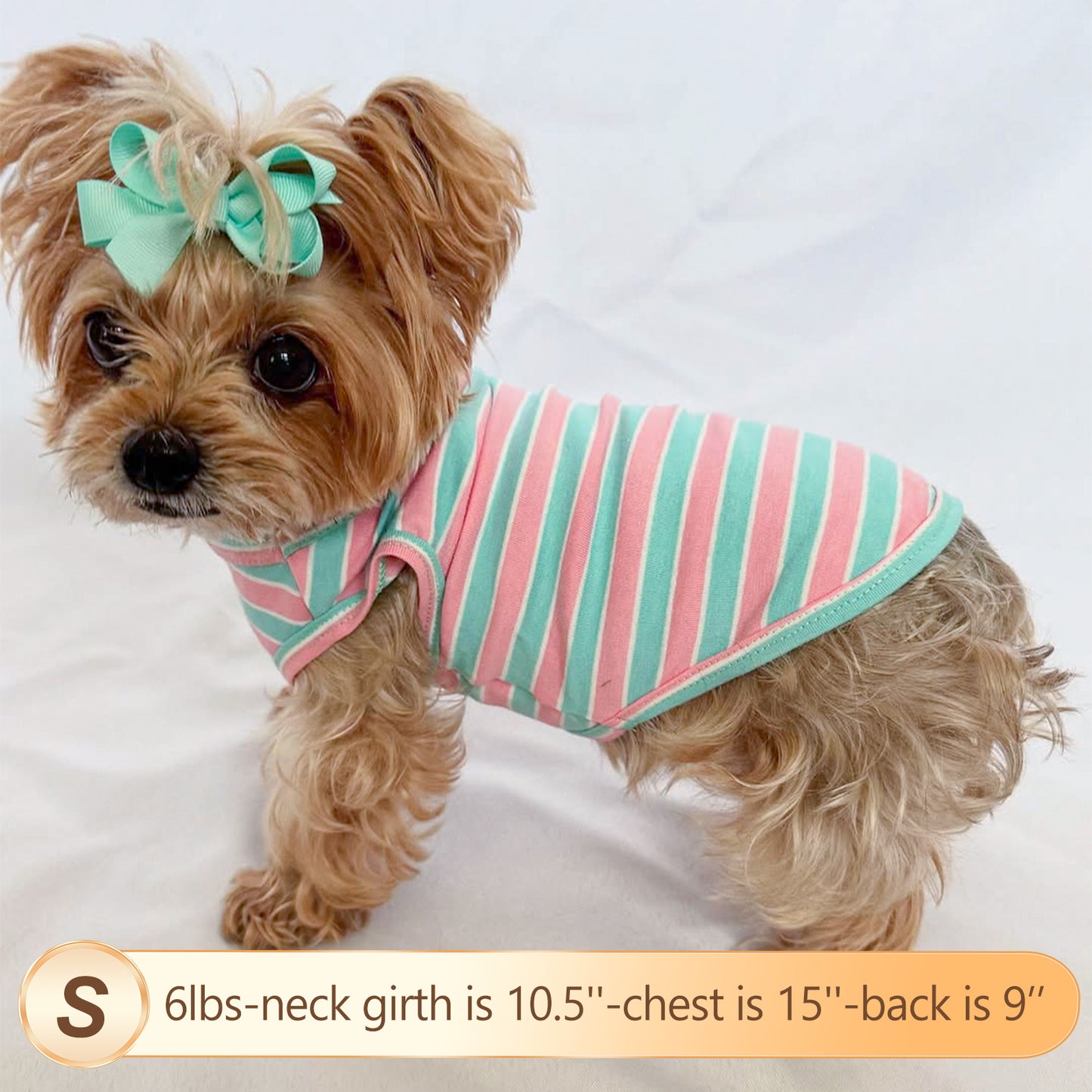 KYEESE 2Pack Striped Dog Shirts – Lightweight Cotton Sleeveless T-Shirts