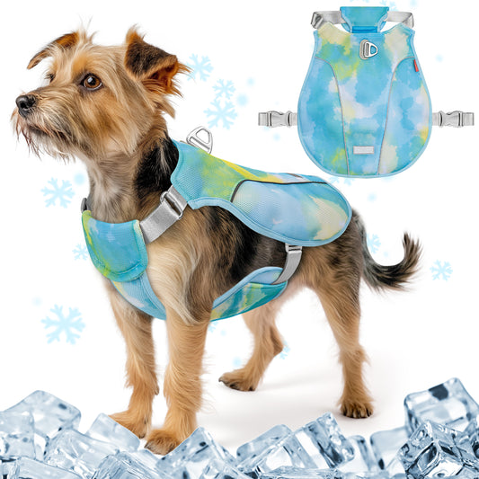 KYEESE Dog Cooling Vest-Adjustable Straps Dog Cooling Shirt with D Ring UV Protection Reflective Stripe