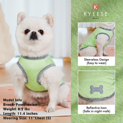 KYEESE 2 Pack Dog Shirts- Sun Protection Quick Dry Reflective Label Sleeveless Dog Vest