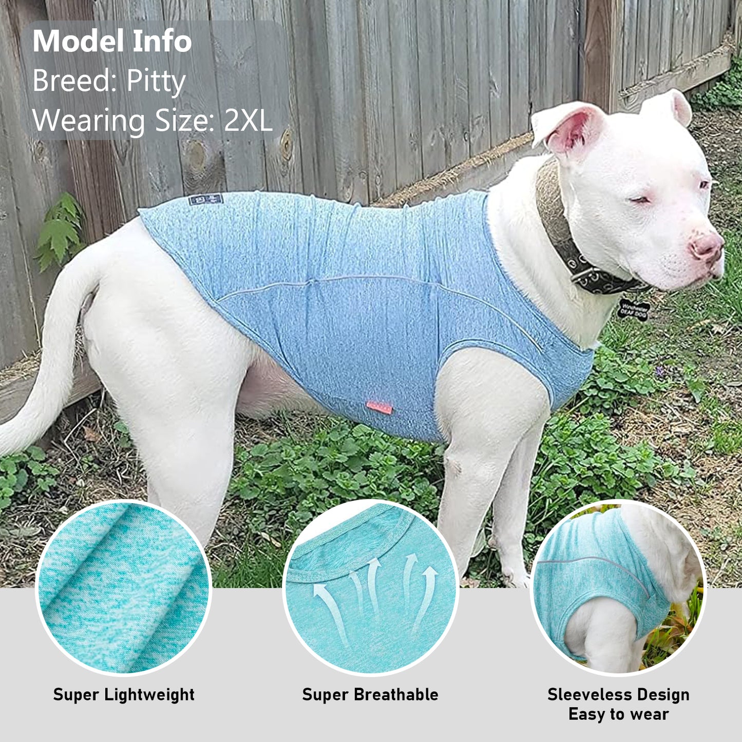 KYEESE Dog Shirt/2pack Dog Shirt-Sports Athletic Breathable Dog T-Shirt with Reflective Strip Tank Top