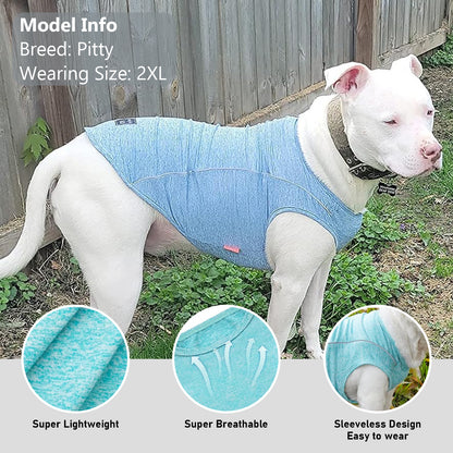 KYEESE Dog Shirt/2pack Dog Shirt-Sports Athletic Breathable Dog T-Shirt with Reflective Strip Tank Top