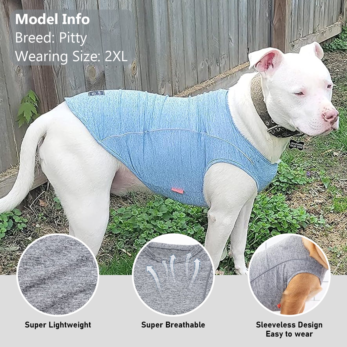 KYEESE Dog Shirt/2pack Dog Shirt-Sports Athletic Breathable Dog T-Shirt with Reflective Strip Tank Top