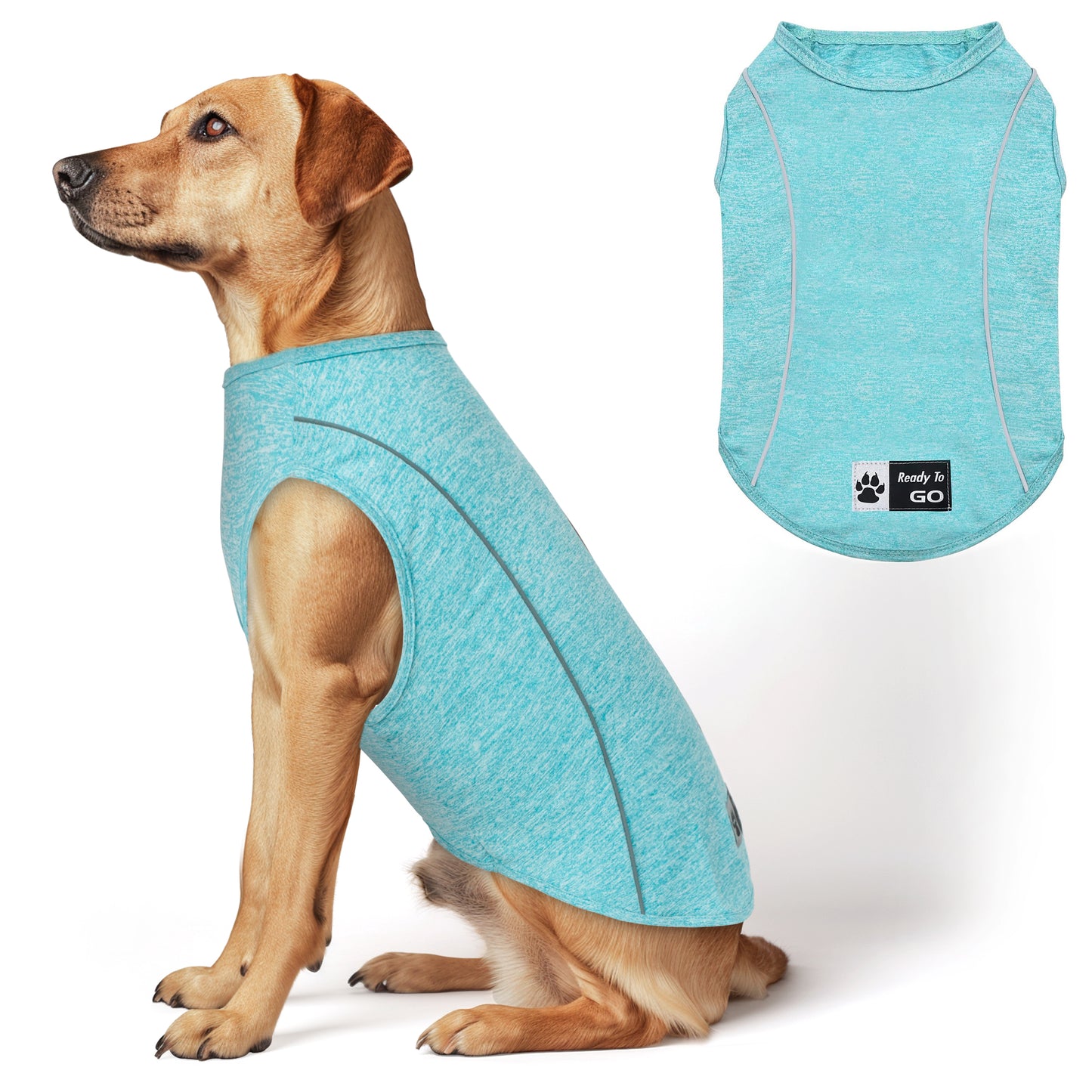 KYEESE Dog Shirt/2pack Dog Shirt-Sports Athletic Breathable Dog T-Shirt with Reflective Strip Tank Top
