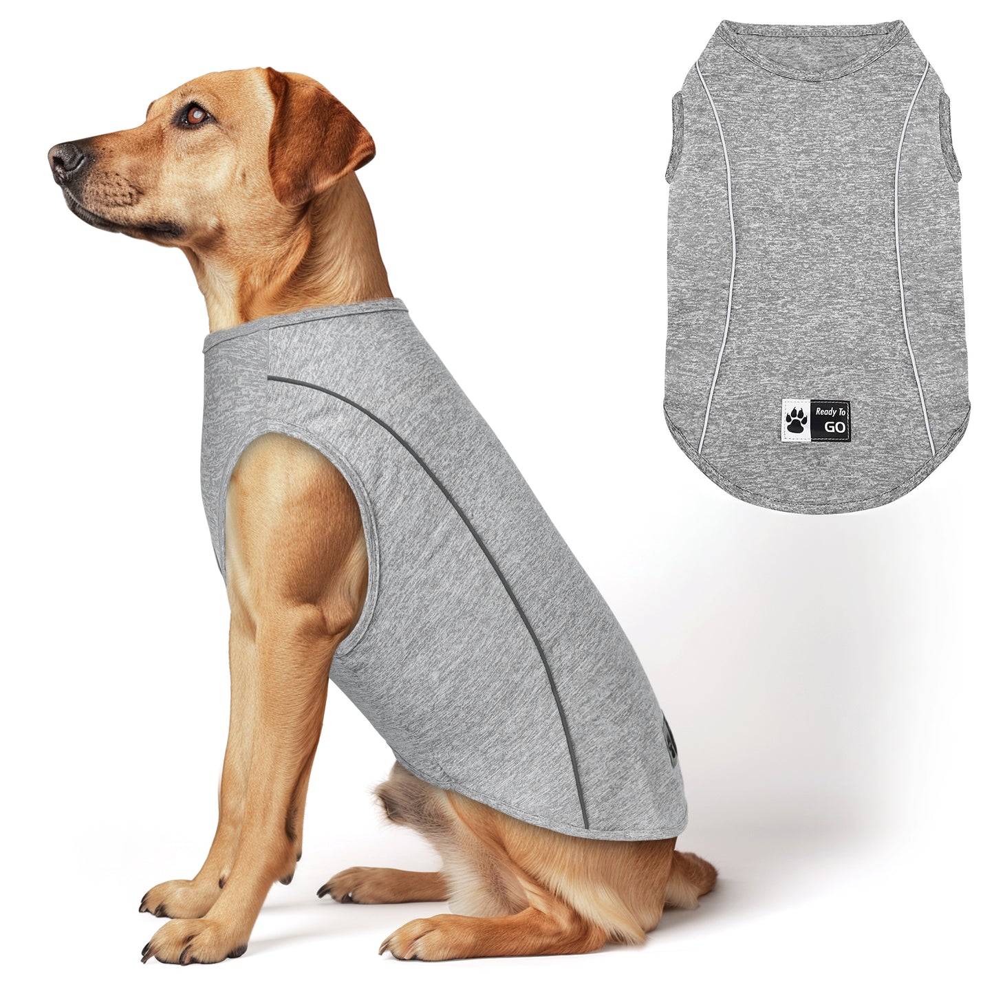 KYEESE Dog Shirt/2pack Dog Shirt-Sports Athletic Breathable Dog T-Shirt with Reflective Strip Tank Top
