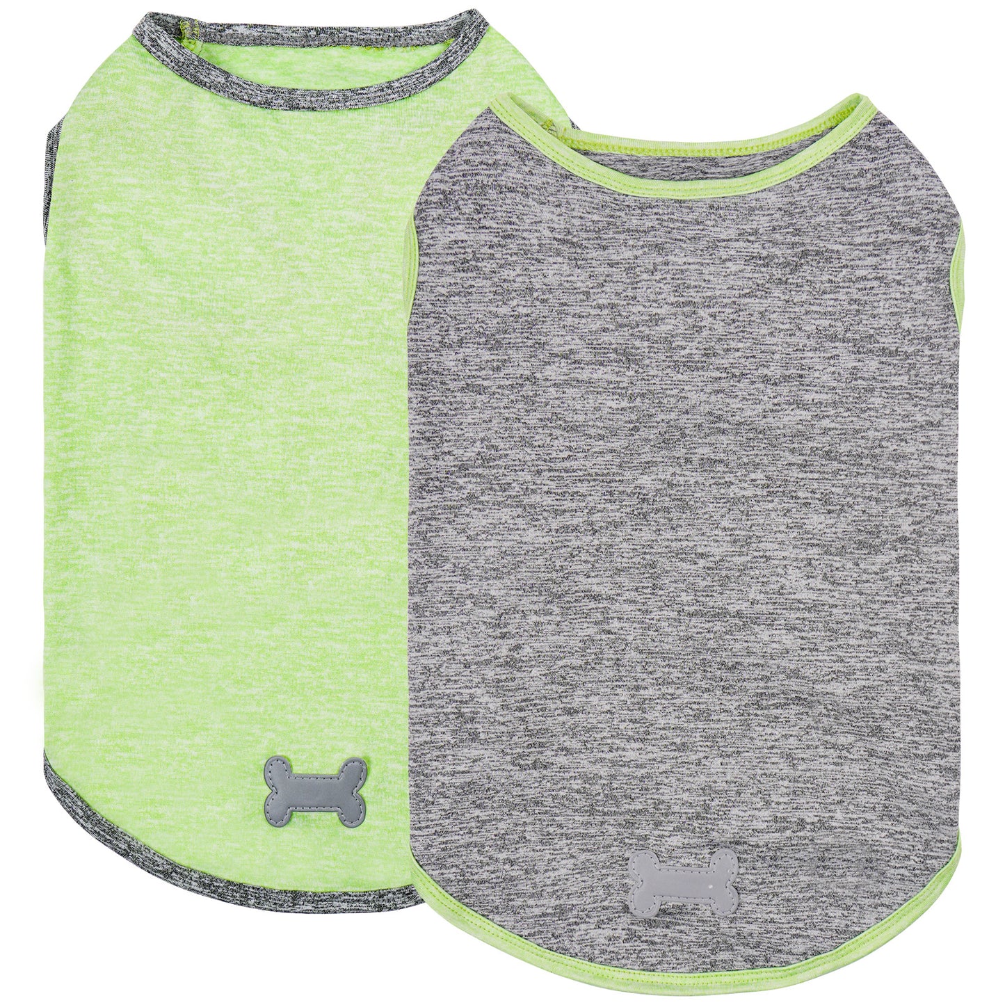 KYEESE 2 Pack Dog Shirts- Sun Protection Quick Dry Reflective Label Sleeveless Dog Vest