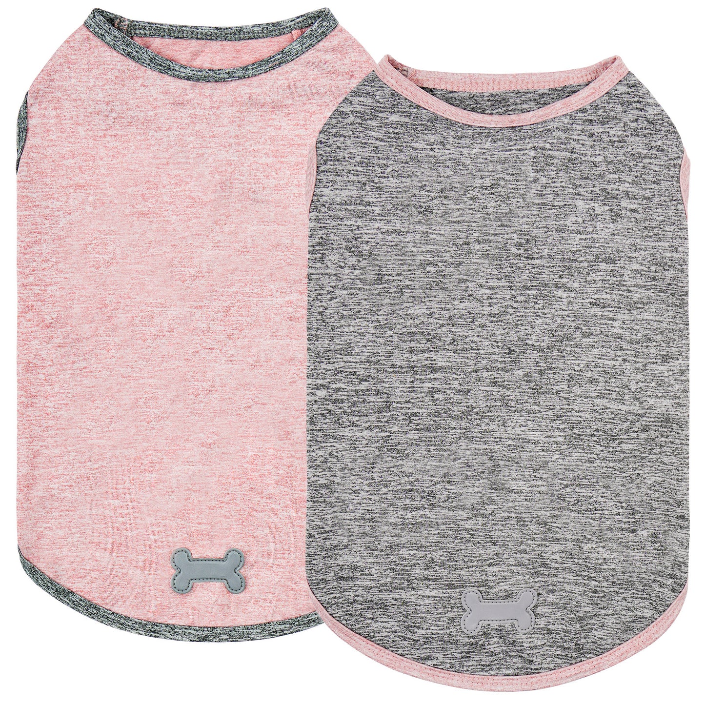 KYEESE 2 Pack Dog Shirts- Sun Protection Quick Dry Reflective Label Sleeveless Dog Vest