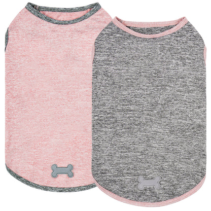 KYEESE 2 Pack Dog Shirts- Sun Protection Quick Dry Reflective Label Sleeveless Dog Vest
