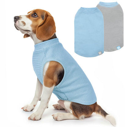 KYEESE 2Pack Waffle Dog Shirts – Lightweight Breathable Striped Tank Tops