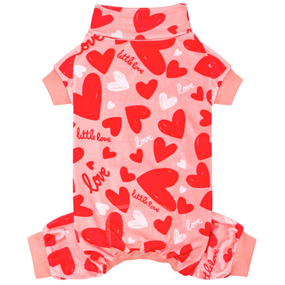 Valentine Heart Print Dog Pajamas