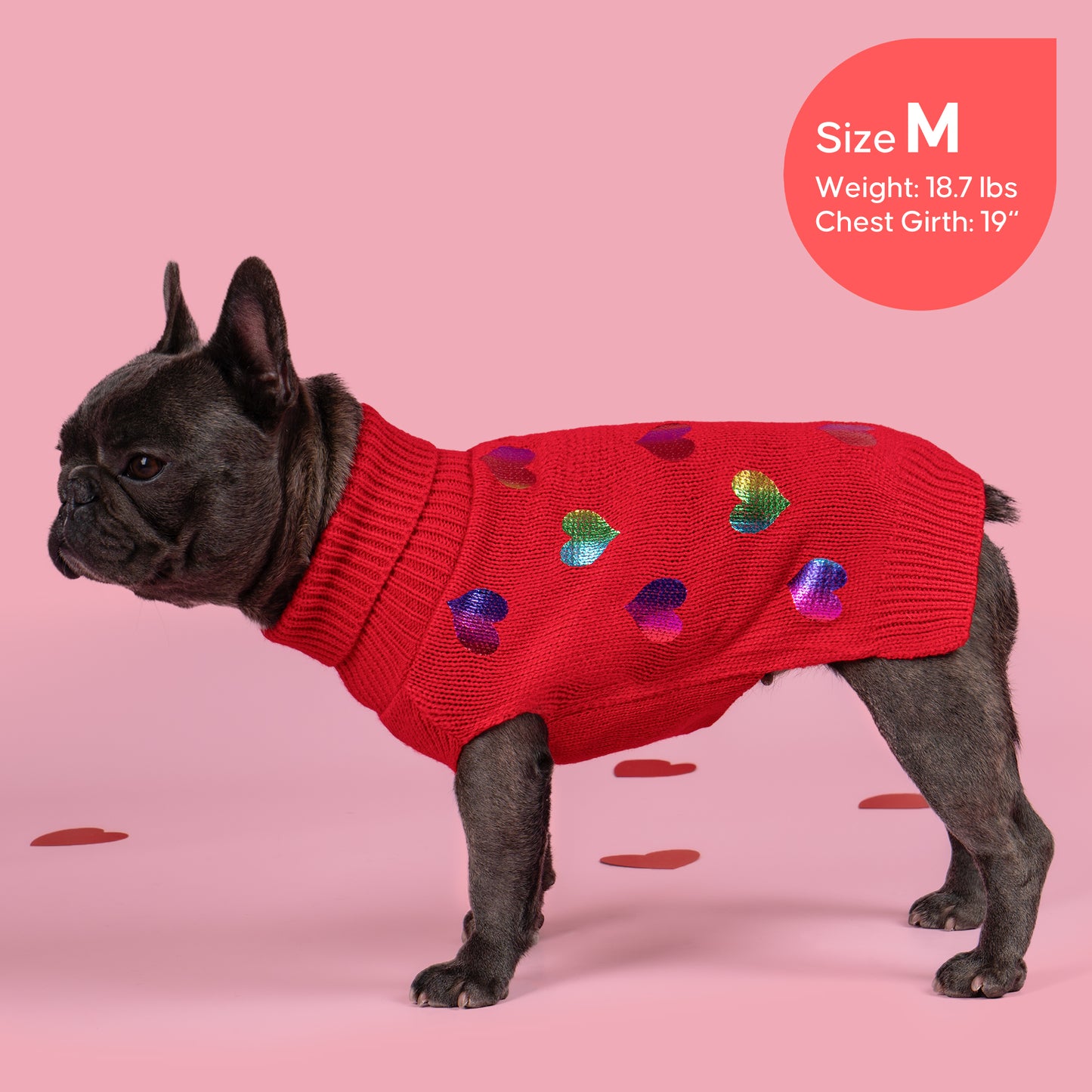 Valentine Heart Red Dog Sweater