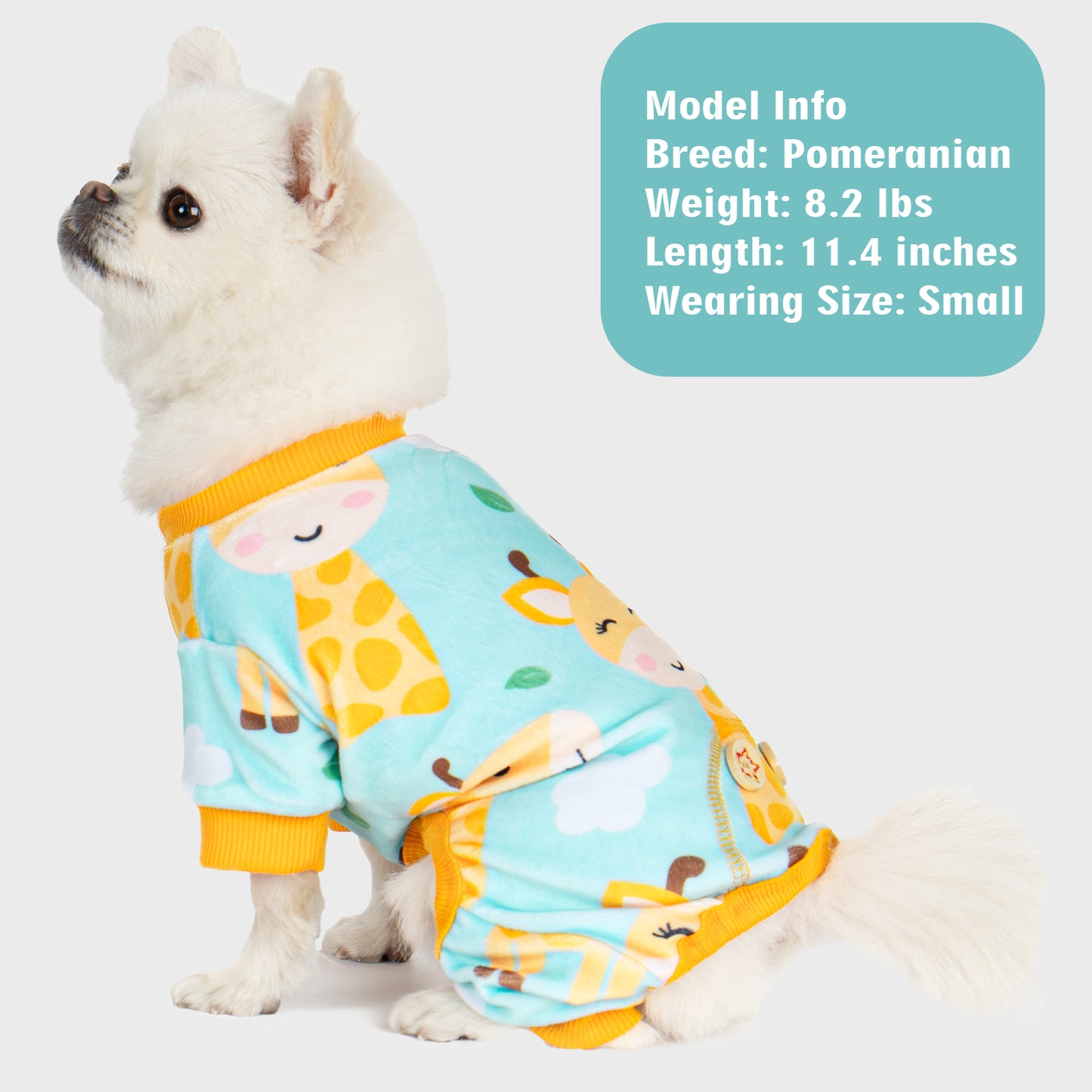 KYEESE Velvet Dog Pajamas-Stretchy Comfy Print Doggie Jammies