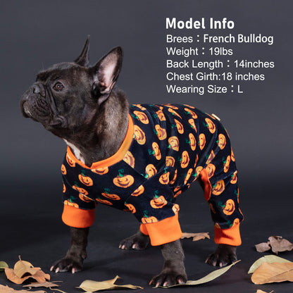 KYEESE Halloween  Dog Pajamas-Cute Pumpkin Turtleneck Festival Jammies