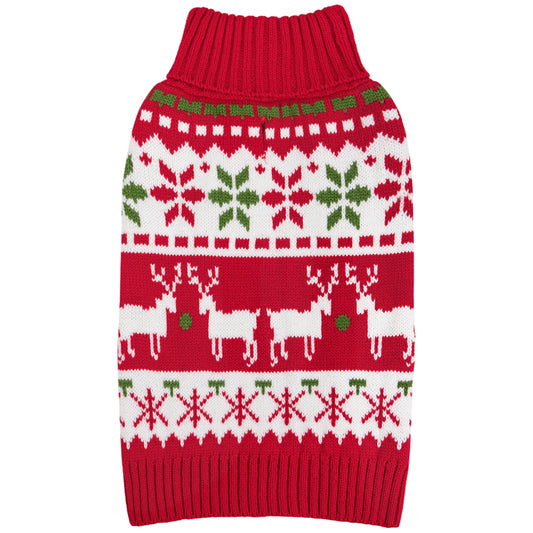 CHRISTMAS DOG SWEATER-RED