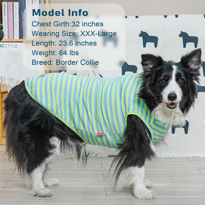 KYEESE 2Pack Striped Dog Shirts – Lightweight Cotton Sleeveless T-Shirts