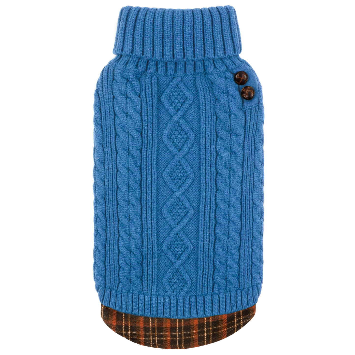 KYEESE Dog Sweater – Turtleneck Dog Sweater with Gingham Patchwork, Stretchy Knitwear Soft Warm