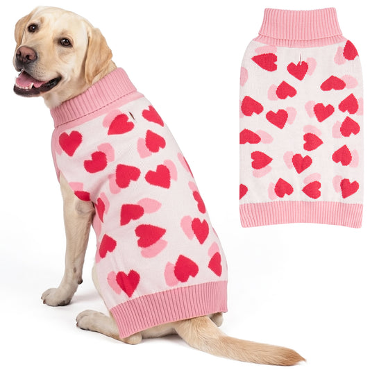 Valentine Heart Pink Dog Sweater