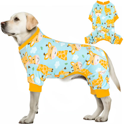 KYEESE Velvet Dog Pajamas-Stretchy Comfy Print Doggie Jammies