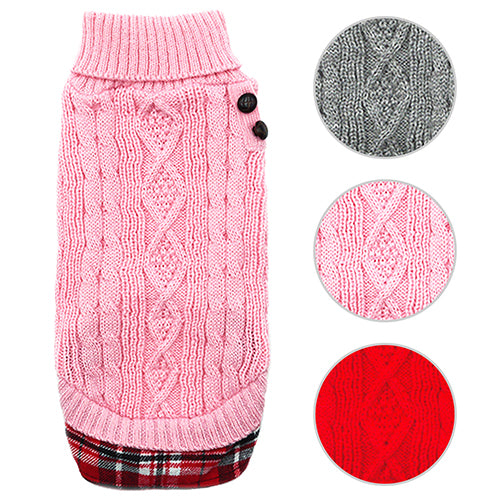 KYEESE Cable Knit Pullover Pet Sweater