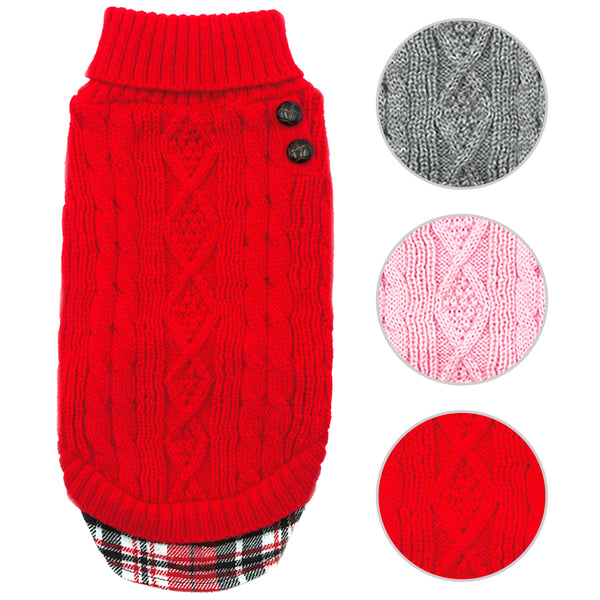 KYEESE Cable Knit Pullover Pet Sweater