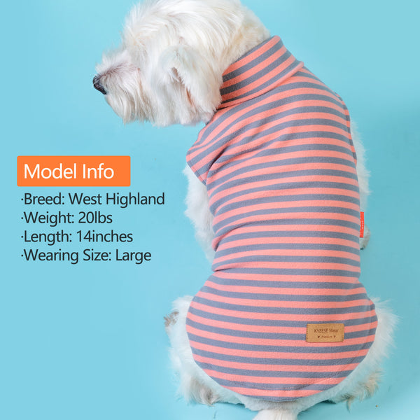 KYEESE 2Pack Dog Coat Warm Turtleneck Stretchy Dog Sweater Super Soft Material Stripe Dog Cold Weather Coat
