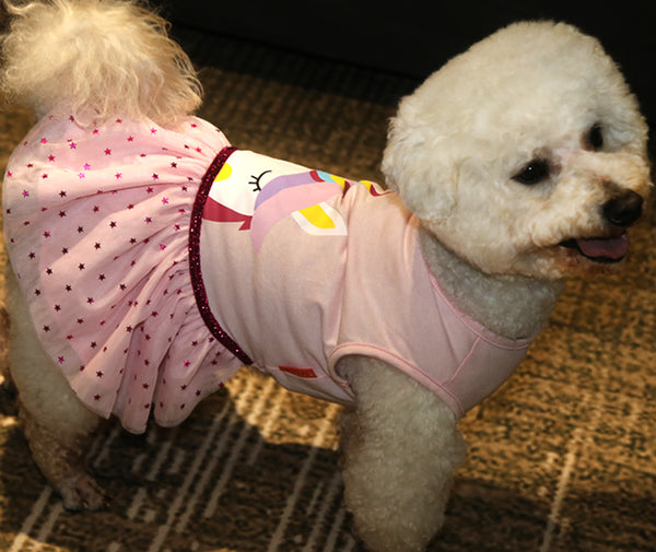 KYEESE Dog Unicorn Dress Princess Pet Apparel Dogs Wedding Dress Spring Summer Fashion