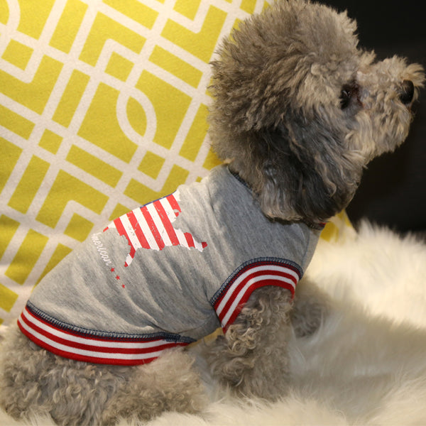 KYEESE Dog Shirt American Flag Soft Dog T-shirt Tank Top Sleeveless Vest Pet Clothes Spring Summer