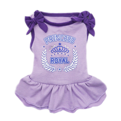 KYEESE Dog Princess Dresses Purple Bowtie Pet Clothes for Yorkshire Vest Shirt Sundress