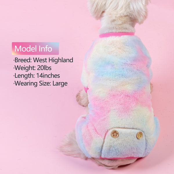 KYEESE Dog Pajamas Pjs Super Soft Velvet Material Dog Onesie Outfits Dog Cold Weather Coat