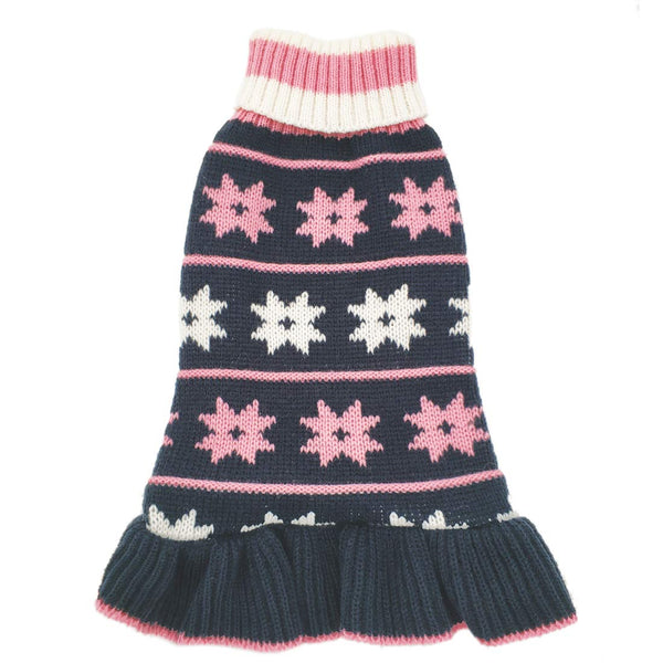KYEESE Classic Snowflake Pet Sweater Dress