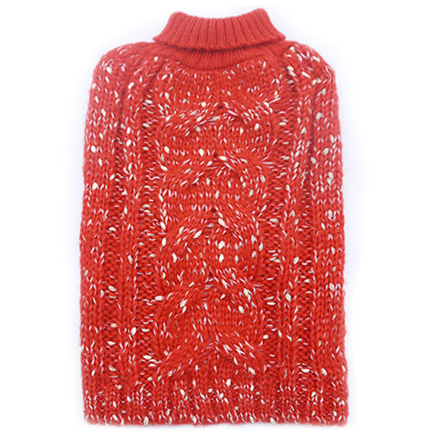 KYEESE Golden Yarn Fashion Cable Knit Pet Sweater (RED)