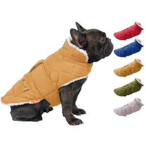 KYEESE Dog Cold Weather Coats Windproof Padded Sherpa Warm Dog Jacket for Small Medium Large Dogs with Leash Hole Dog Apparel