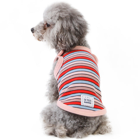 KYEESE Dog T Shirts Lightweight Stripe Cat Shirt Dog Vest Shirt Tank Top
