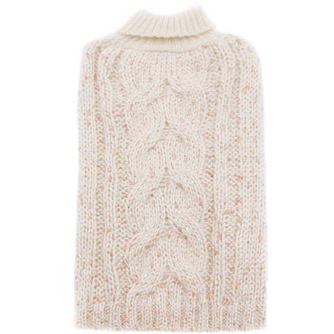 KYEESE Golden Yarn Fashion Cable Knit Pet Sweater (BEIGE)
