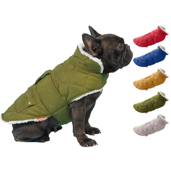 KYEESE Dog Cold Weather Coats Windproof Padded Sherpa Warm Dog Jacket for Small Medium Large Dogs with Leash Hole Dog Apparel