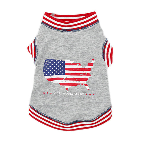 KYEESE Dog Shirt American Flag Soft Dog T-shirt Tank Top Sleeveless Vest Pet Clothes Spring Summer