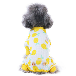 KYEESE Dog Pajamas Stretchable Dog Pjs 4 Legs Pet PJS Lemon Lightweight Puppy Cat Pajama Onesie