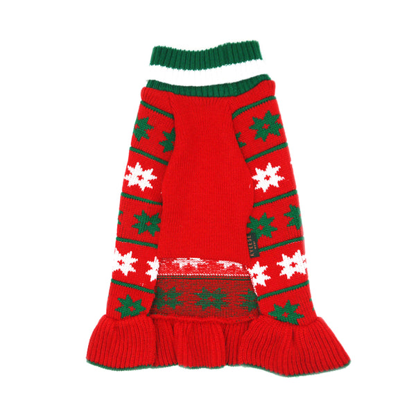 KYEESE Holiday Snowflake Pet Sweater Dress