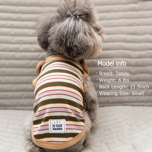 KYEESE Dog Shirt Breathable Dog T Shirts Lightweight Stripe Cat Shirt
