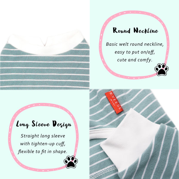 KYEESE CLASSIC MINT GREEN STRIPE DOG PAJAMA