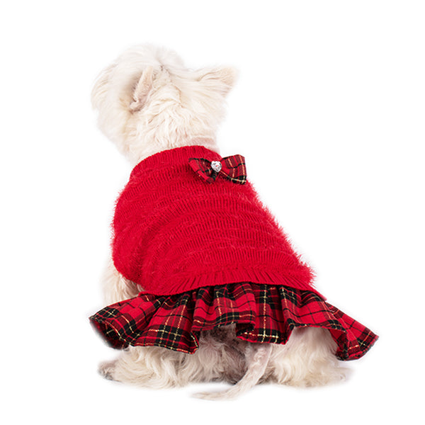 KYEESE Holiday Red Pet Sweater Dress
