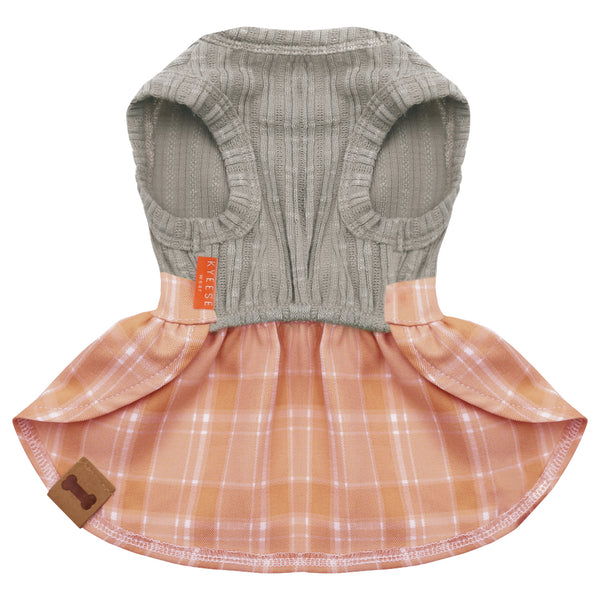 KYEESE ELEGANT PLAID BOWTIE DOG DRESS