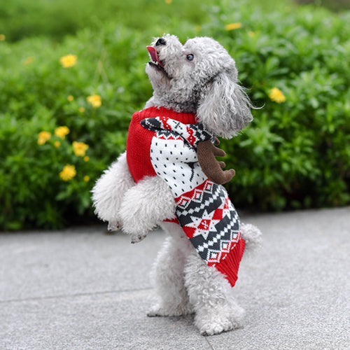KYEESE CHRISTMAS CUTE REINDEER DOG HOODIE SWEATER