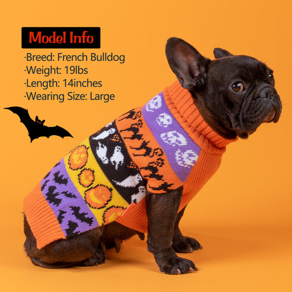 KYEESE Dog Sweaters Halloween Theme Dog Sweaters with Leash Hole for Small Medium Large Dogs Dog Clothes