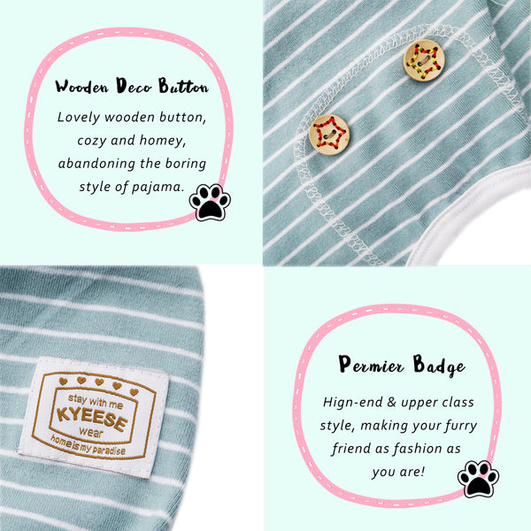 KYEESE CLASSIC MINT GREEN STRIPE DOG PAJAMA