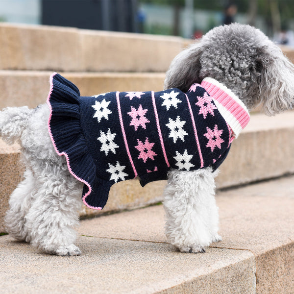 KYEESE Classic Snowflake Pet Sweater Dress